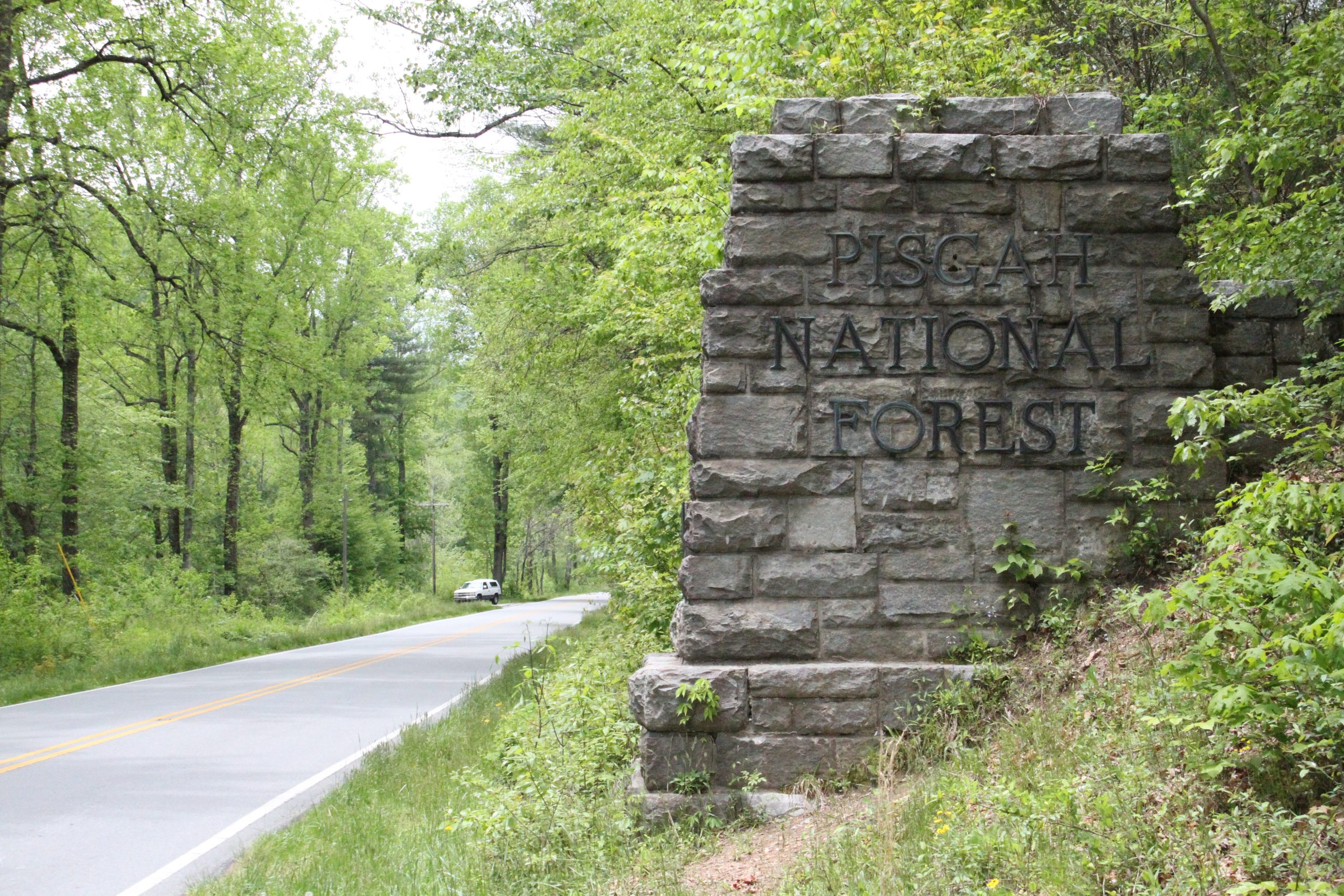 pisgah forest sign Sliding Rock Falls, Pisgah National Forest Route 276